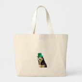Siberische Husky Hond St. Patrick's dag Grote Tote Bag (Voorkant)