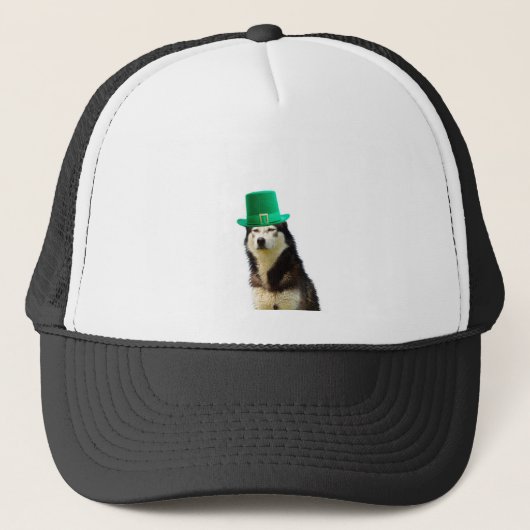 Siberische Husky Hond St. Patrick's dag Trucker Pet (Voorkant)