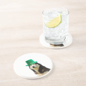 Siberische Husky Hond St. Patrick's dag Zandsteen Onderzetter (Zijkant)