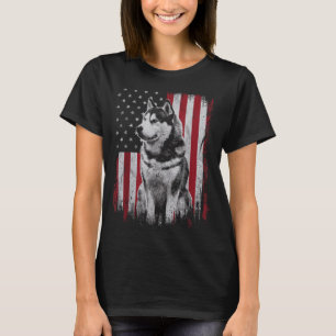 Siberische Husky Hond Vader Moeder Amerika 4 juli T-shirt