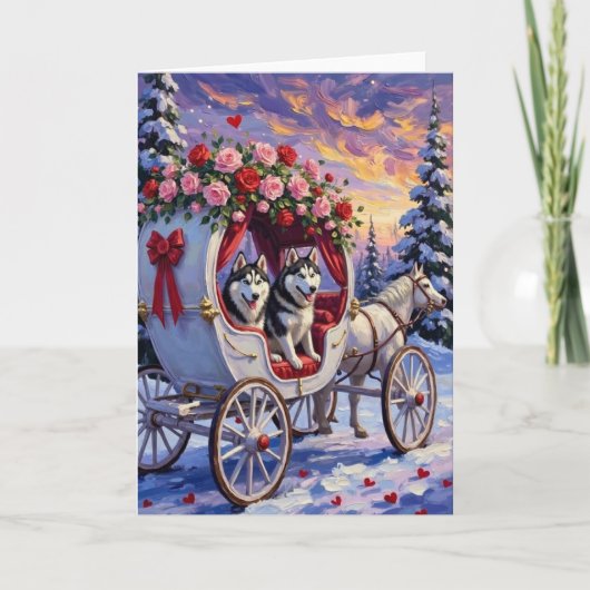 Siberische Husky Hond Valentijnsdag Kaart (Voorkant)