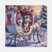 Siberische Husky Hond Valentijnsdag Magneet (Voorkant)