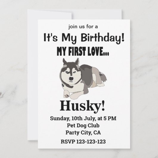 Siberische Husky Hond Verjaardag Siberische Husky Kaart (Voorkant)