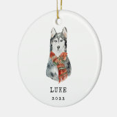 Siberische Husky-honden-herdenkingsornament Keramisch Ornament (Links)