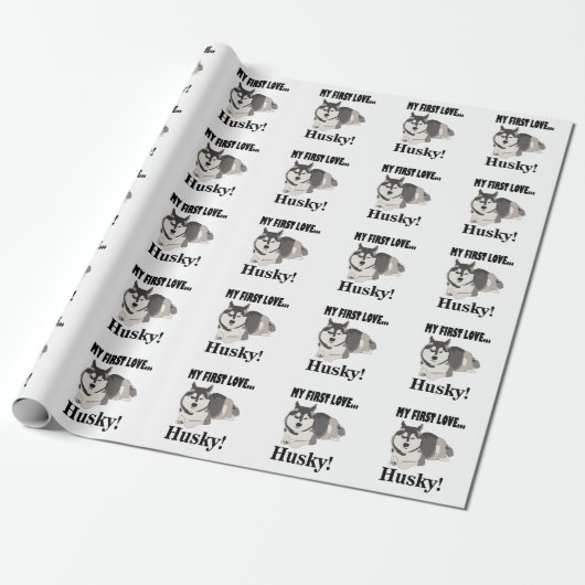 Siberische Husky Hondenhuisdier Cadeaupapier (Uitgerold)