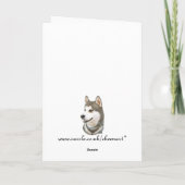 Siberische Husky Hondenkunst Kaart (Achterkant)