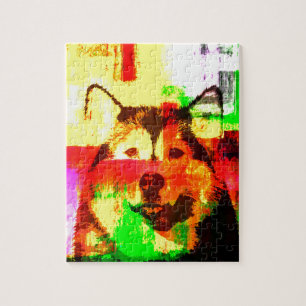 Siberische Husky Hondenkunst Legpuzzel