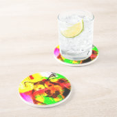 Siberische Husky Hondenkunst Zandsteen Onderzetter (Zijkant)