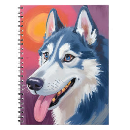 Siberische Husky | Hondenportretschilderij Notitieboek