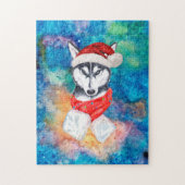 Siberische Husky hondenras Kerstmis Legpuzzel (Verticaal)