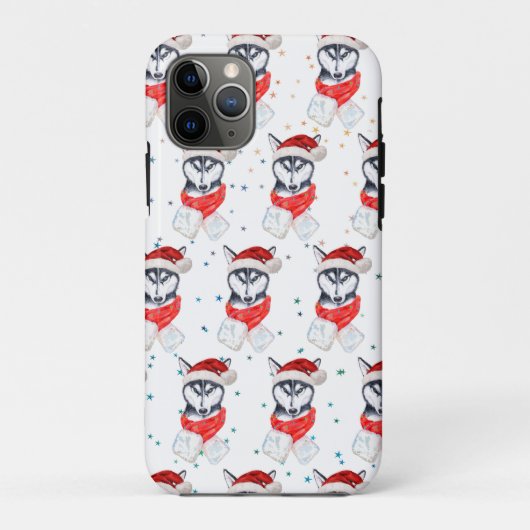 Siberische Husky-hondenras Kerststerren Case-Mate iPhone Case (Achterkant)