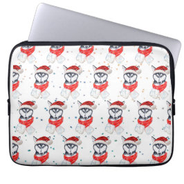 Siberische Husky-hondenras Kerststerren Laptop Sleeve