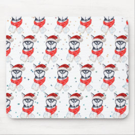 Siberische Husky-hondenras Kerststerren Muismat