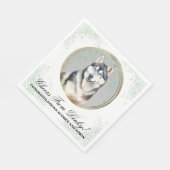 Siberische Husky-huwelijksservetten met hondenfoto Servet (Hoek)