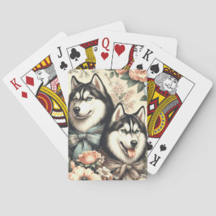  Siberische Husky Illustratie Pokerkaarten