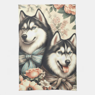  Siberische Husky Illustratie Theedoek