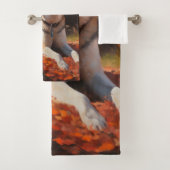 Siberische Husky in de herfst laat Herfst inspirer Bad Handdoek (Insitu)