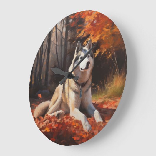 Siberische Husky in de herfst laat Herfst inspirer Grote Klok (Hoek)