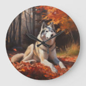 Siberische Husky in de herfst laat Herfst inspirer Grote Klok (Voorkant)