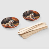 Siberische Husky in de herfst laat Herfst inspirer Handwaaier (Niet-gemonteerd)