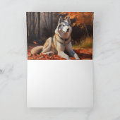 Siberische Husky in de herfst laat Herfst inspirer Kaart (Binnen)