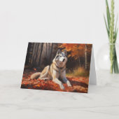 Siberische Husky in de herfst laat Herfst inspirer Kaart (Voorkant)