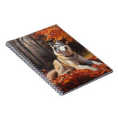 Siberische Husky in de herfst laat Herfst inspirer Notitieboek (Rechterzijde)