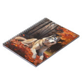 Siberische Husky in de herfst laat Herfst inspirer Notitieboek (Linkerzijde)