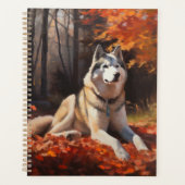 Siberische Husky in de herfst laat Herfst inspirer Planner (Voorkant)