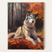 Siberische Husky in de herfst laat Herfst inspirer Planner (Achterkant)