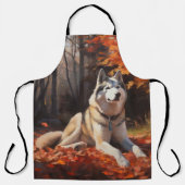 Siberische Husky in de herfst laat Herfst inspirer Schort (Voorkant)