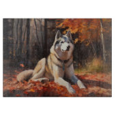 Siberische Husky in de herfst laat Herfst inspirer Snijplank (Voorkant)