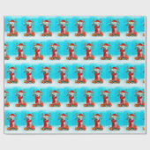 Siberische husky in sneeuw met kerstcadeaus cadeaupapier (Vlak)