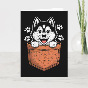 Siberische Husky In Uw Voorkant Cket Kaart
