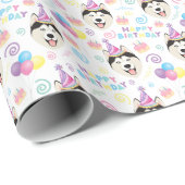 Siberische Husky Inpakpapier (Rol Hoek)