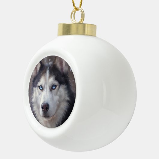 siberische husky keramische bal ornament (Rechts)