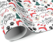 Siberische Husky Kerst Inpakpapier (Rol Hoek)