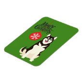 Siberische Husky Kerst Magneet (Linkerzijde)