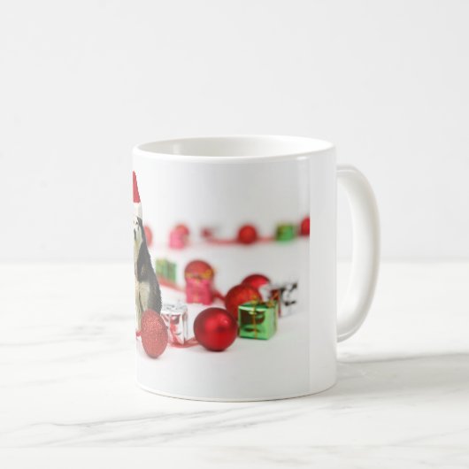 Siberische Husky Kerst Ornament Gift Box Mok (Voorkant rechts)