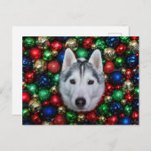Siberische Husky Kerst Ornament Kaart (Voorkant / Achterkant)
