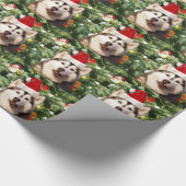 Siberische Husky Kerstboom Ornamenten Sneeuwman Cadeaupapier (Hoek)