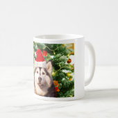 Siberische Husky Kerstboom Ornamenten Sneeuwman Koffiemok (Voorkant rechts)