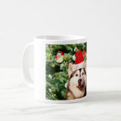 Siberische Husky Kerstboom Ornamenten Sneeuwman Koffiemok (Voorkant links)