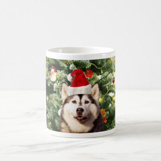 Siberische Husky Kerstboom Ornamenten Sneeuwman Koffiemok (Center)