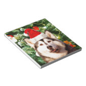 Siberische Husky Kerstboom Ornamenten Sneeuwman Notitieblok (Schuin)