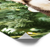 Siberische Husky Kerstboom Ornamenten Sneeuwman Poster (Hoek)