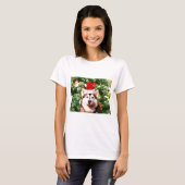 Siberische Husky Kerstboom Ornamenten Sneeuwman T-shirt (Voorkant volledig)