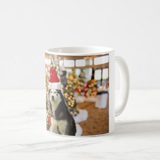 Siberische Husky Kerstboom Pet Koffie Mok 11 oz (Voorkant rechts)