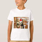 Siberische Husky Kerstboom T - shirts Tshirt (Voorkant)