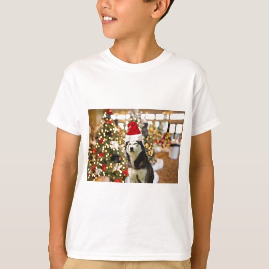 Siberische Husky Kerstboom T - shirts Tshirt (Voorkant)